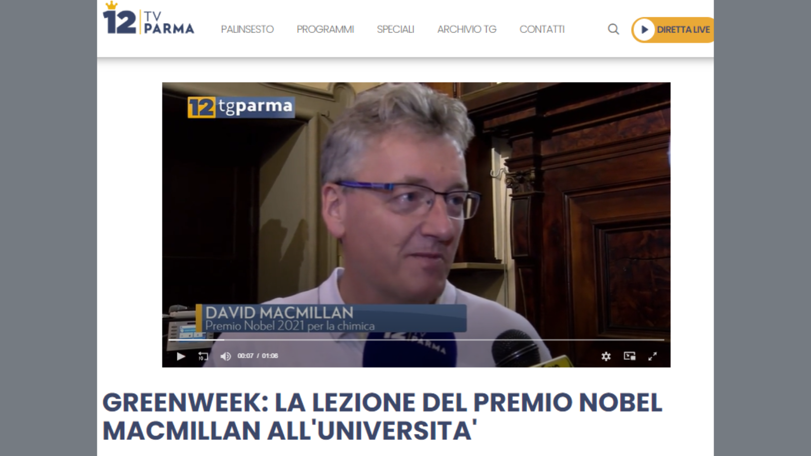 GREENWEEK LA LEZIONE DEL PREMIO NOBEL MACMILLAN ALL UNIVERSITA